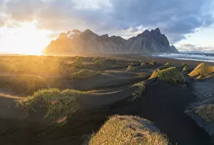 Mountains and coast, Hofn, South coast, South Iceland