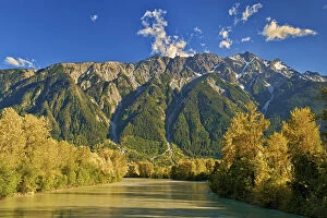 Images Dated 14th August 2023: Mountains and Lillooet River Near Pemberton, British Columbia, Canada
