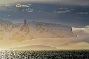 Antarctica Gallery: Mountains at sunrise, Wilhelmina Bay, Antarctica