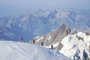 Mountaneers on Mont Blanc, Aosta Valley, Italy