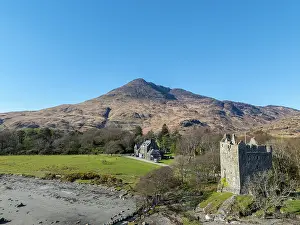 Ancient History Prints: Moy Castle and Ben Buie, Lochbuie, Isle of Mull, Scotland, UK