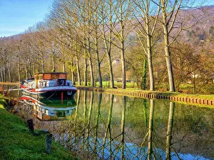 Canal Prints: MS Niagara Cruise Ship, Fleurey sur Ouche, Cote D'Or, Burgundy, France