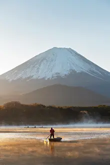 Kawaguchiko Prints: Mt Fuji seen from lake Shoji, Yamanashi Prefecture, Japan