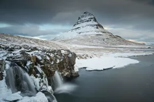 Icicles Collection: Mt. Kirkjufell & Waterfalls, Grundarfjordur, Snaefellsnes Peninsula, Iceland
