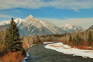 Mt. Lorette and the Kananaskis River, Canadian Rocky Mountains, Kananaskis Country, Alberta, Canada
