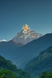 Nepal Prints: Mt. Machhapuchhare or Fishtail Mountain, Annapurna Range, Nepal, Asia