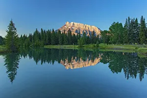 Rundle Prints: Mt. Rundle reflected in Cascade Pond at sunrise, Banff National Park, Alberta, Canada