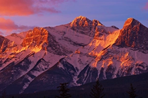 Winter Seasons Prints: Mt. Rundle at sunset, Banff National Park, Alberta, Canada