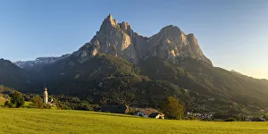Mt. Schlern & St. Valentin Church, Dolomites, South Tyrol, Italy