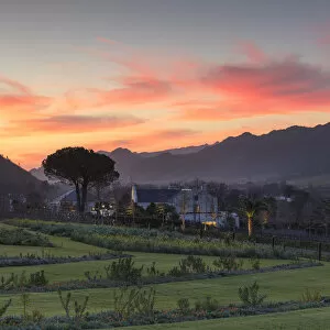 Mullineux and Leeu Family Wines Estate at sunset, Franschhoek, Western Cape, South Africa