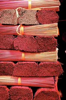 Drying Prints: Multicolored incense sticks, Hanoi, Vietnam