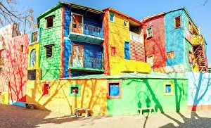 Buenos Aires Prints: Multicolored painted conventillo houses on Caminito, La Boca, Buenos Aires, Argentina