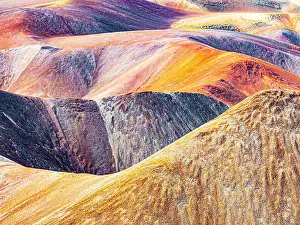 Catamarca Prints: Multicolored volcanic rocks, Galan Volcano, Puna, Catamarca, Argentina