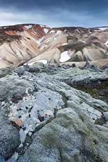 Daylight Prints: The multicoloured rhyolite mountains in the area of Landmannalaugar at sunset