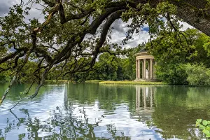 Munich, Bavaria, Germany. The Badenburg Lake with Monopteros