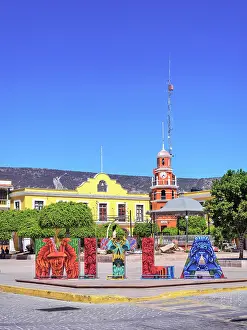 Villa De Mitla Prints: Municipal Park, San Pablo Villa de Mitla, Oaxaca State, Mexico