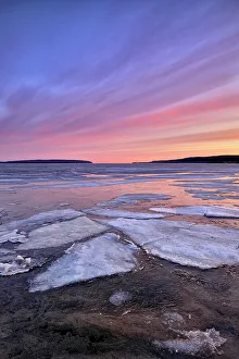 Fresh Water Prints: Munising Bay on Lake Superior at dawn, Munising, Michigan, USA