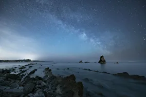 Astronomy Prints: Mupe Bay at night with Milky Way, Isle of Purbeck, Jurassic Coast World Heritage Site