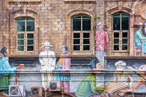 River Of Life Prints: Mural on building along River of Life, Kuala Lumpur, Selangor, Malaysia