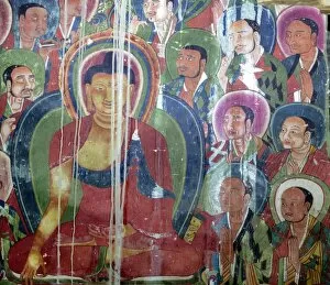 Tibet Gallery: Mural painting (11th century), Dratang Monastery, Lhoka (Shannan) Prefecture, Tibet