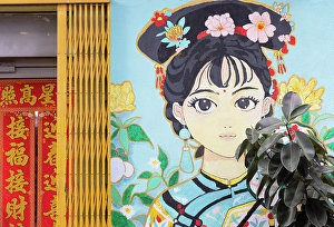 Chinatown Prints: Mural on wall, Chinatown, Kuala Lumpur, Selangor, Malaysia