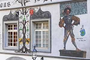 Lucerne Prints: Mural on Zunfthaus Restaurant Pfistern, Lucerne, Switzerland