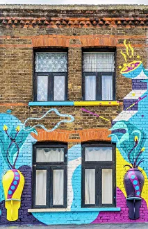 Window Gallery: Murals on windows, Lambeth, London, England, UK