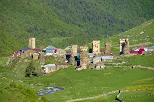 Transcaucasia Prints: Murkmeli village, Ushguli, Samegrelo-Zemo Svaneti region, Georgia