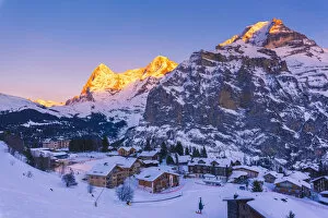 Images Dated 13th February 2019: Mürren, Berner Oberland, canton of Bern, Switzerland. The village with Eiger