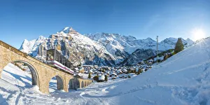 Mürren, Berner Oberland, canton of Bern, Switzerland. Funicular to Allmendhubel