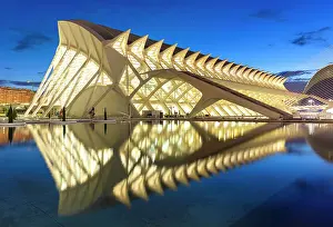 Sciences Prints: Museu de les Ciencies (Science Museum) reflecting in a pool