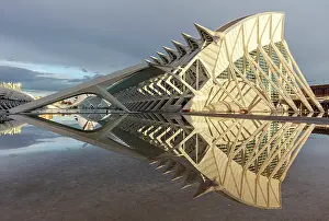 Sciences Prints: The Museu de les Ciencies (Science Museum) reflecting in water