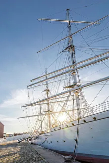 Ship Gallery: Museum ship Gorch Fock in the port of Stralsund, Mecklenburg-West Pomerania, Northern Germany