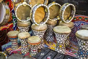Musical instruments for sale, Khan el-Khalili bazaar (Souk), Cairo, Egypt