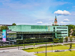 Concert Hall Prints: Musiikkitalo Concert Hall, elevated view, Helsinki, Uusimaa County, Finland