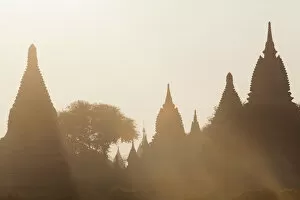 Images Dated 28th February 2013: Myanmar (Burma), Bagan, Ancient Ruins at Dawn