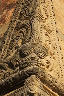 Images Dated 28th February 2013: Myanmar (Burma), Bagan, Sulamani Temple, Carving Detail
