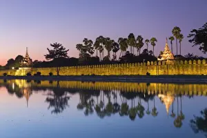 Myanmar (Burma), Mandalay, Moat and city fortress walls