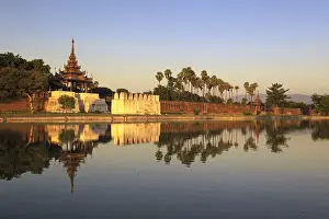 Myanmar (Burma), Mandalay, Moat and city fortress walls