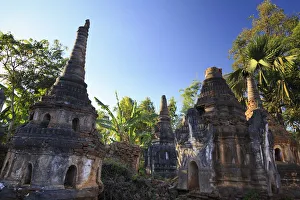 Myanmar (Burma), Shan State, Inle Lake, Inthein Village Nyaung Ohak old ruins