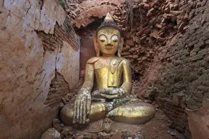 Myanmar (Burma), Shan State, Inle Lake, Inthein Village Nyaung Ohak old ruins, ancient