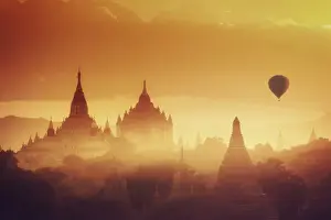 Pagodas Prints: Myanmar (Burma), Temples of Bagan (Unesco world Heritage Site), Ananda temple