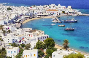 Mykonos Town, elevated view, Mykonos, Cyclades Islands, Greece