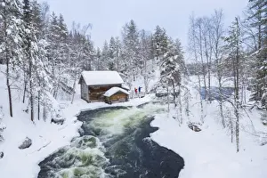Myllykoski rapids and old mill in Juuma, Oulankajoki National Park, Kuusamo, Finland
