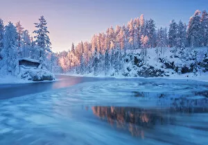 February Gallery: Myllytupa gorge at Oulanka National Park in winter, Oulu, Lapland, Finland
