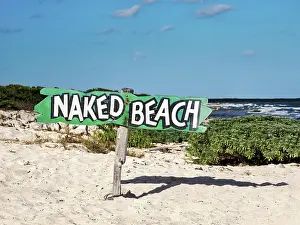 Cozumel Prints: Naked Beach, Cozumel Island, Quintana Roo State, Mexico
