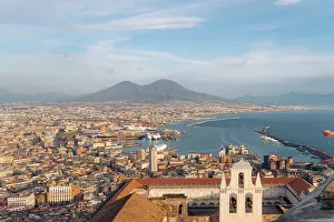 Ships Prints: Naples cityscape, featuring Mount Vesuvius
