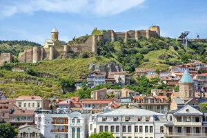 Images Dated 8th October 2019: Narikala Fortress above historic buildings in old town, Tbilisi (Tiflis), Georgia