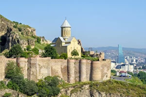 Images Dated 8th October 2019: Narikala Fortress and Saint Nicholas Church, Tbilisi (Tiflis), Georgia