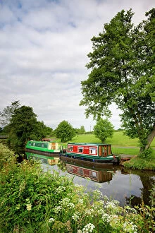 Powys Gallery: Narrowboats on the Monmouthshire and Brecon Canal near Llanfrynach, Brecon Beacons